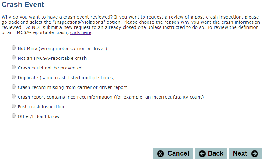 DataQs request step 2 crash