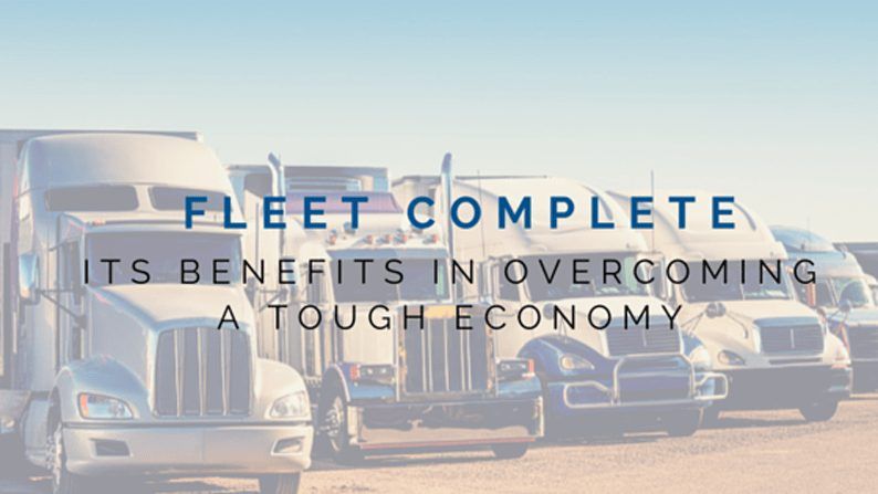 trucks in a parking lot - Fleet Complete is a Telematics Company.